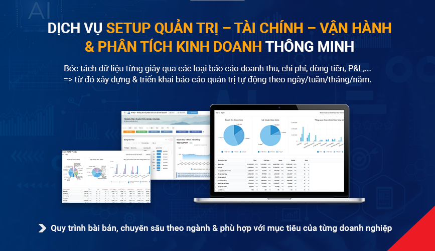 Dịch vụ setup Quản trị – Tài chính – Vận Hành & Phân tích kinh doanh