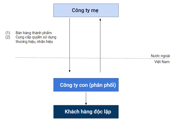 Một số nhóm giao dịch liên kết và mô hình hoạt động của các tập đoàn 10 Phan-phoi-san-pham-cua-tap-doan-toi-cac-cong-ty-con