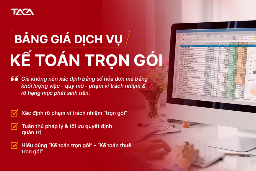Bảng giá dịch vụ kế toán trọn gói